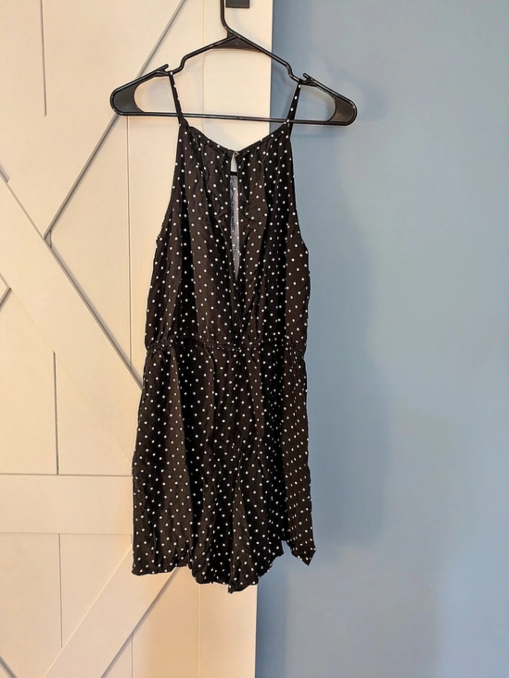 Old Navy Polka Dot Romper in Black & White Size Large